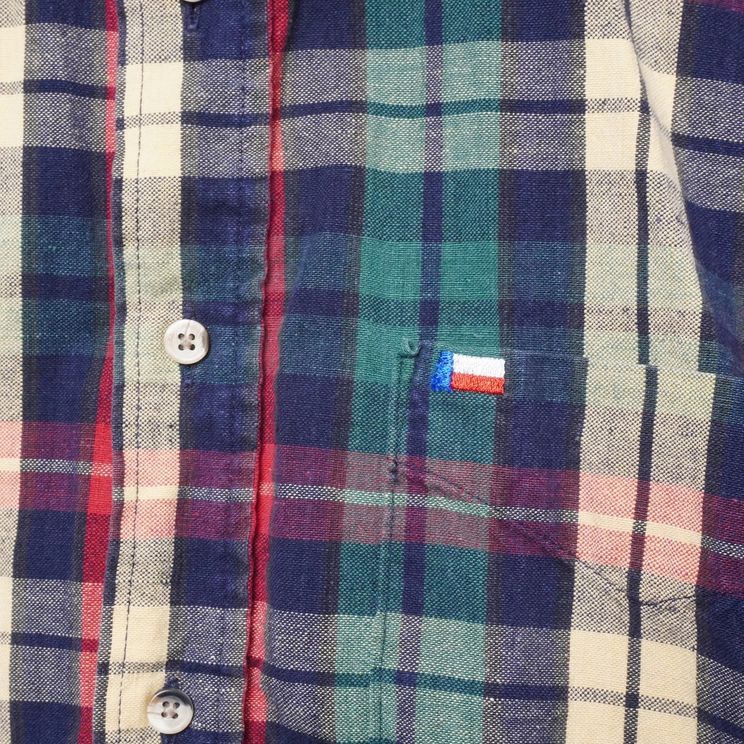 Texas Cotton Plaid Shirt Men’s Medium USA Made Pure Cotton Long Sleeve Button Down