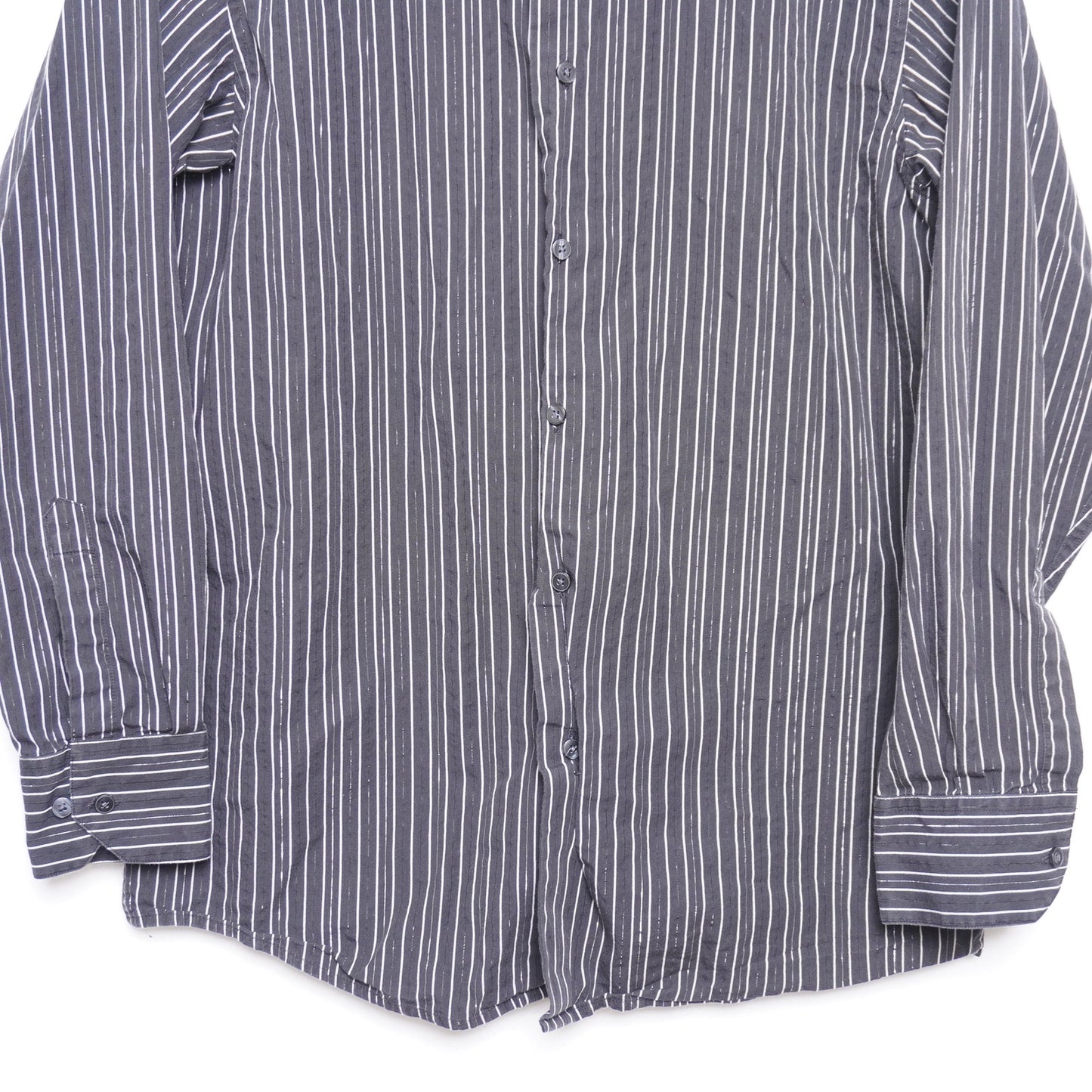 Axcess Black Sparkle Striped Long Sleeve Shirt Men's Size M