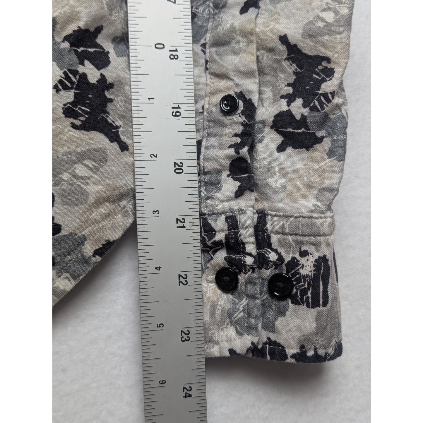 Band of Outsiders Men's Printed Button-Down Shirt - Map/Camo Print Sz 0 (XS)
