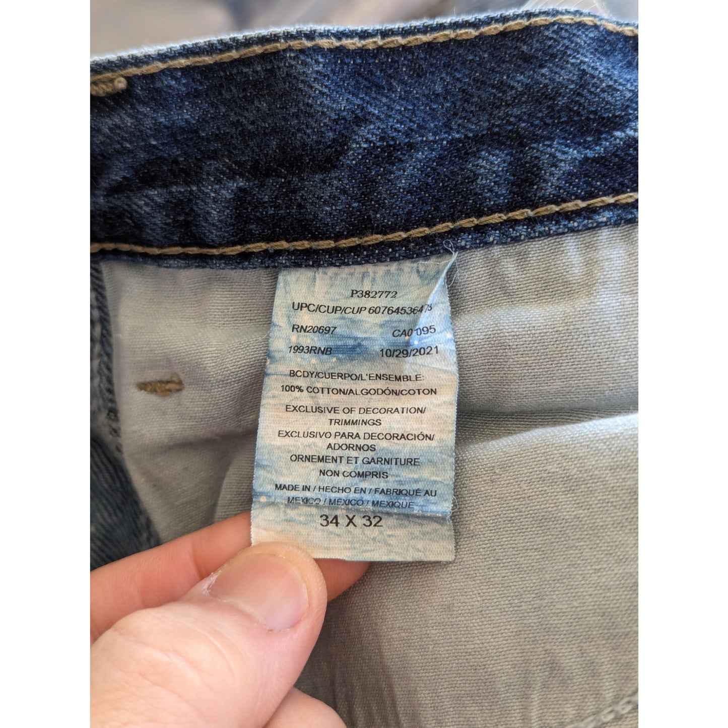 Dickies Carpenter Jeans Dark Wash 34x32 100% Cotton