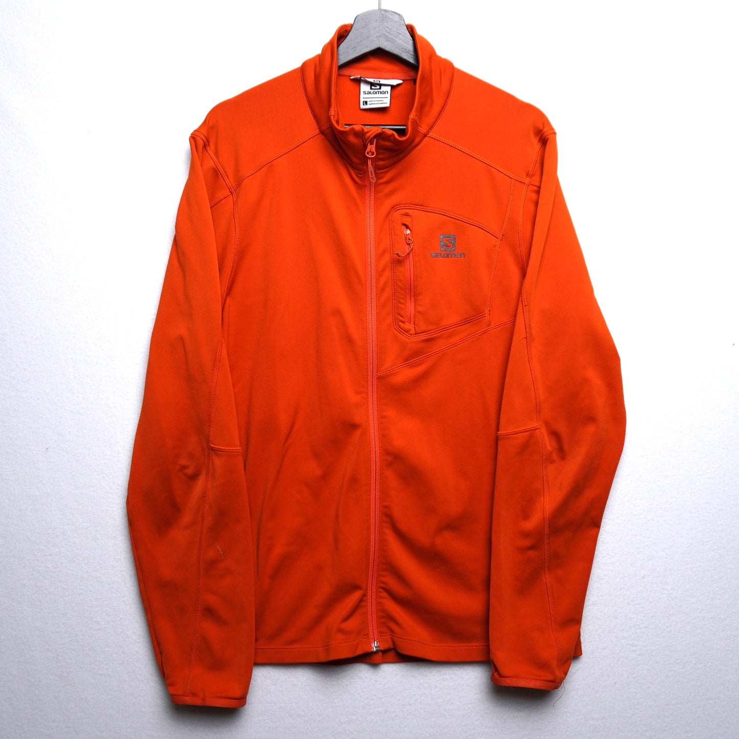 Salomon Discovery Full-Zip Mid Layer Jacket Orange Men's Size Large