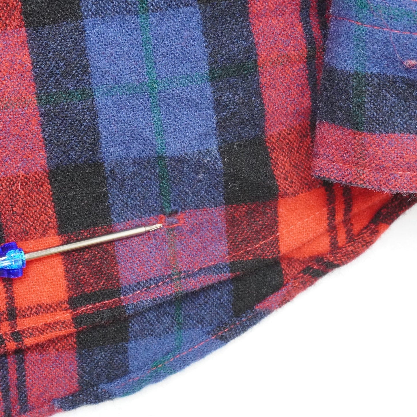 Vintage Fieldmaster Wool Shirt Men’s M Red Blue Plaid Lined Flannel Made in Korea