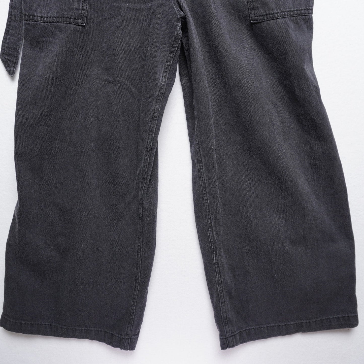 Old Navy Black Cotton Jumpsuit | Size M | Wide Leg Adjustable Strap Belted
