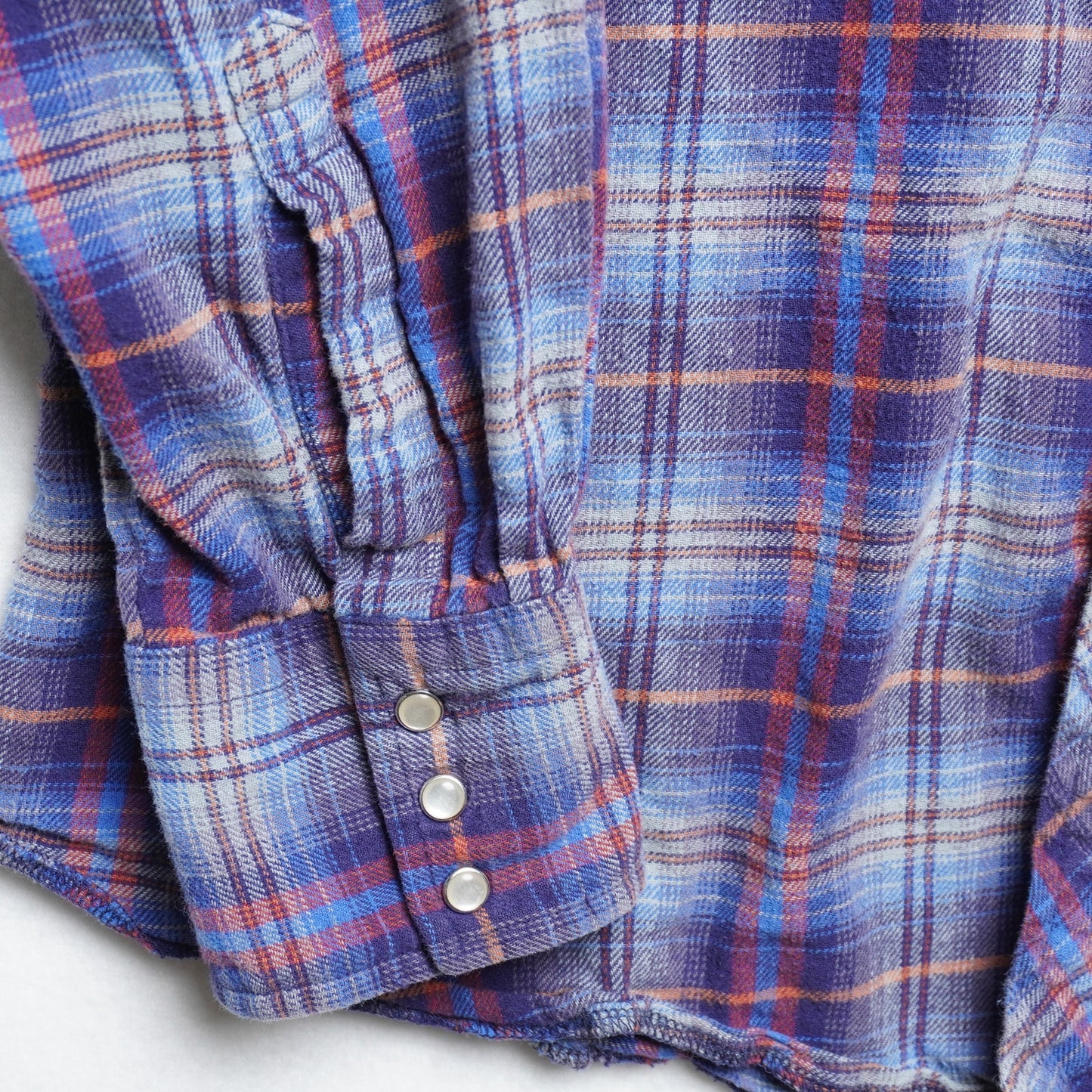 Wrangler Pearl Snap Flannel Shirt Vintage Plaid Size L - Western Grunge