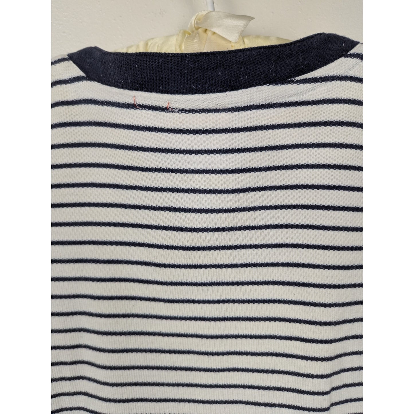 Vintage Liz Claiborne Liz & Co White w Blue Stripes Short Sleeve Top 100% cotton