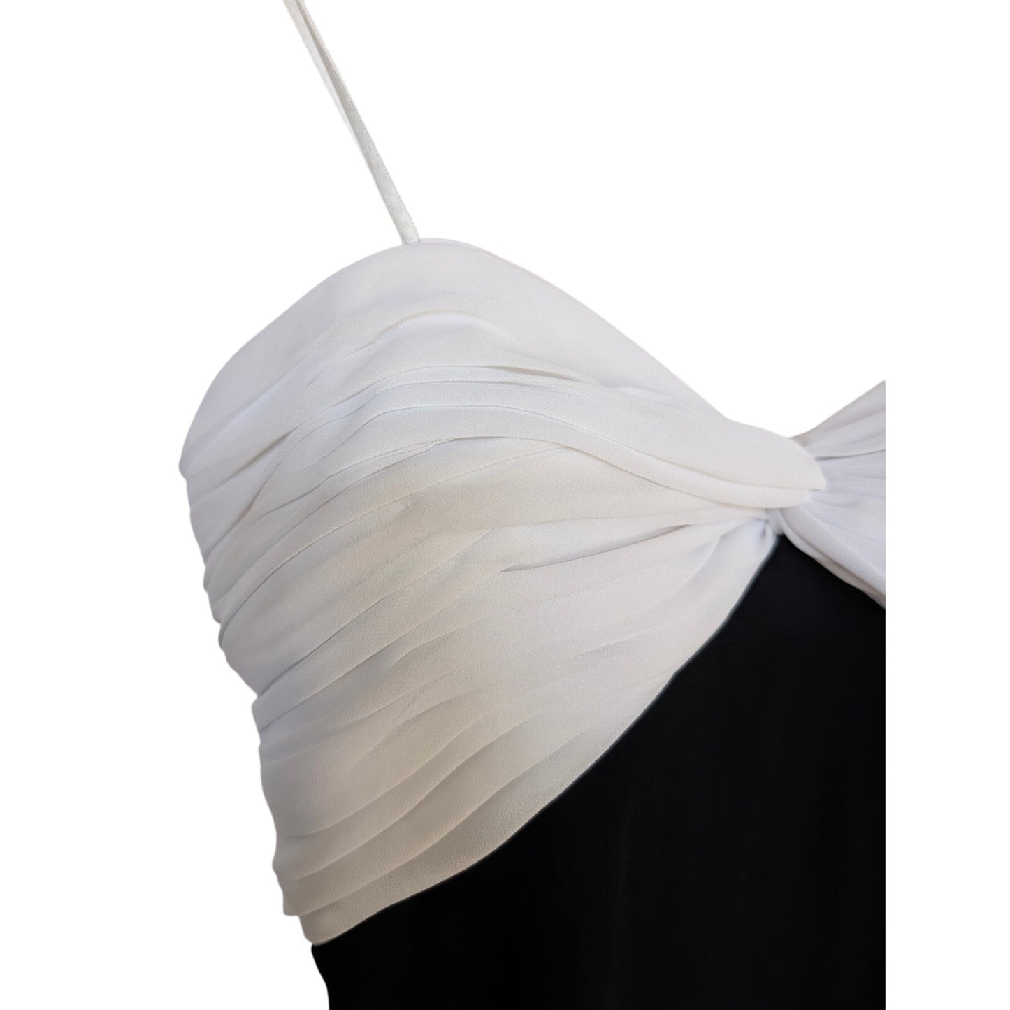 Cache (Vintage?) Strapless Column Gown Black and White Formal 8