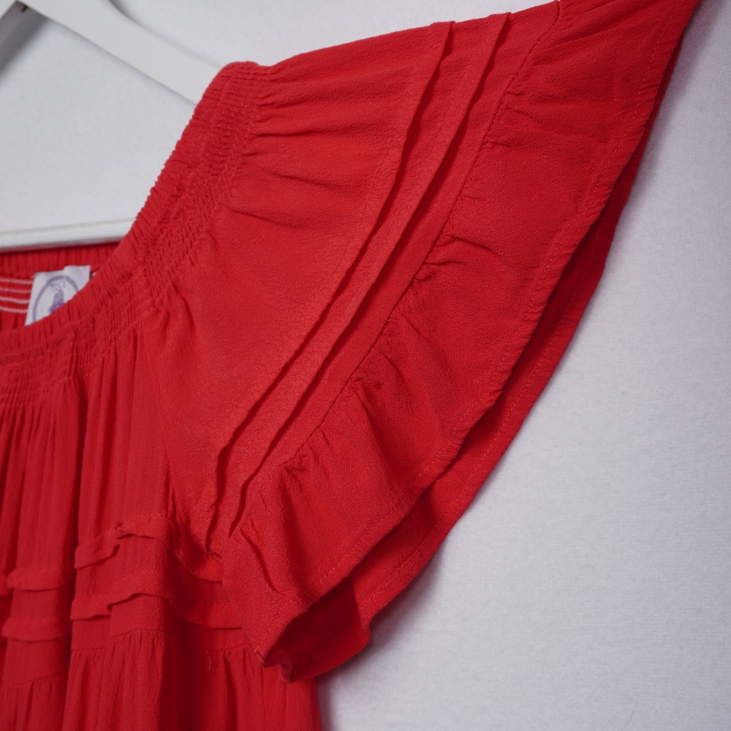 Muche et Muchette Red Trapeze Off Shoulder Dress Size XS/S