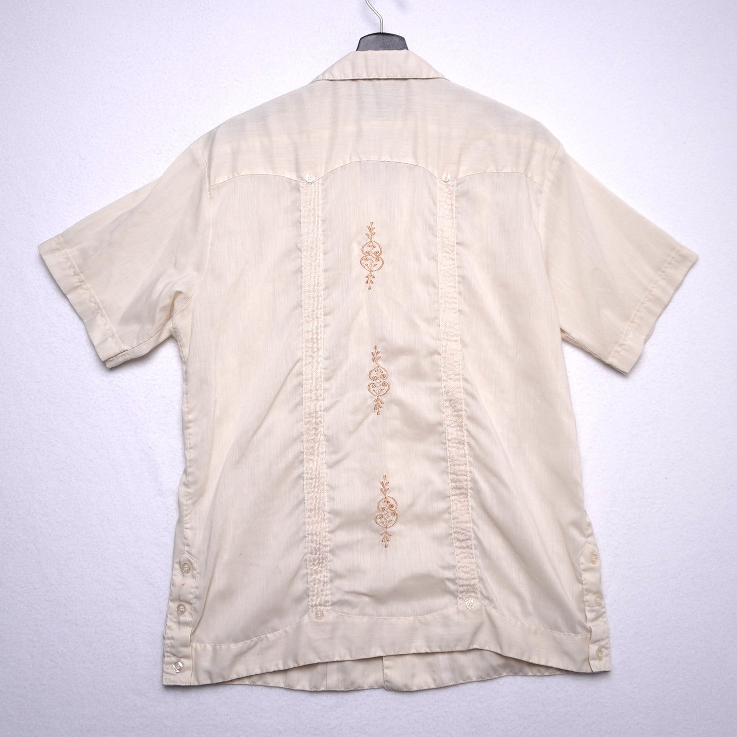 Vintage Continental Embroidered Guayabera Shirt - Made in Mexico L