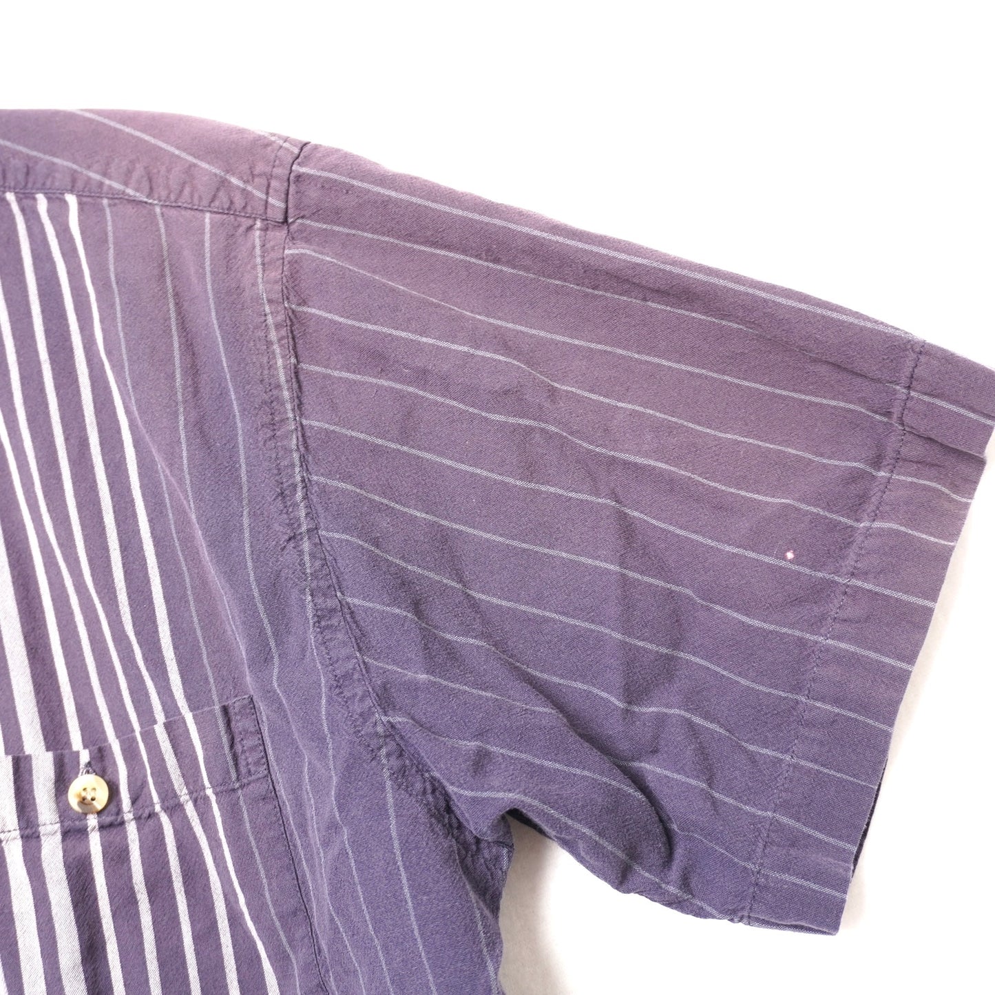 Common Man Striped Short Sleeve Button Up Shirt 100% Cotton M