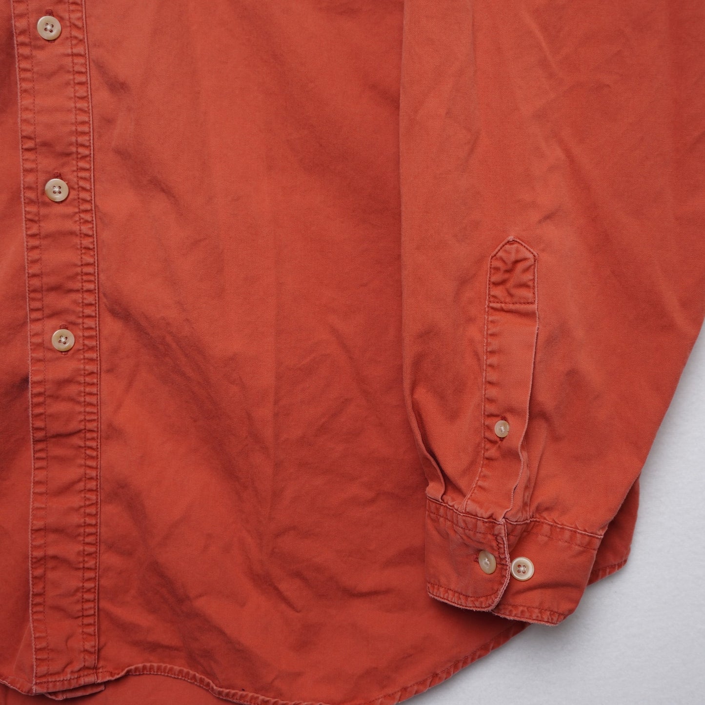Eddie Bauer Rufton Twill Utility Shirt XL RedOrange Cotton Flap Pockets Workwear