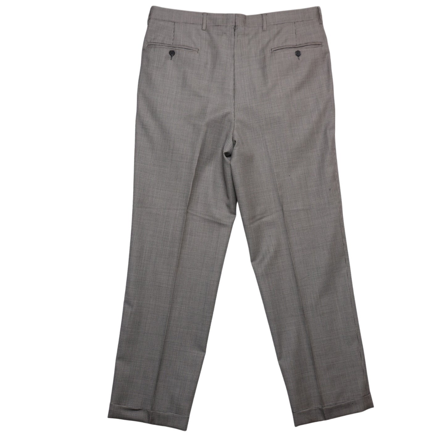 Santorelli Made in Italy Wool Dress Pants Micro Houndstooth Pleated Luxury Serge