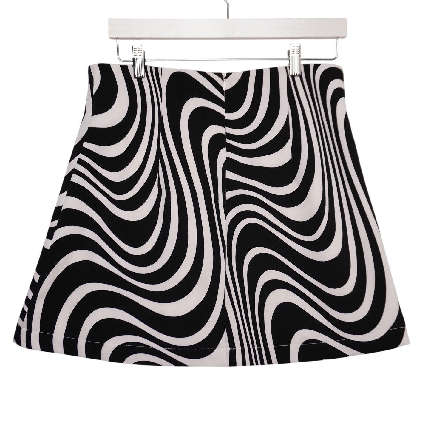 C&A 1841 Black & White Op Art Mini Skirt | Size 9 | Retro Mod | Made in Mexico