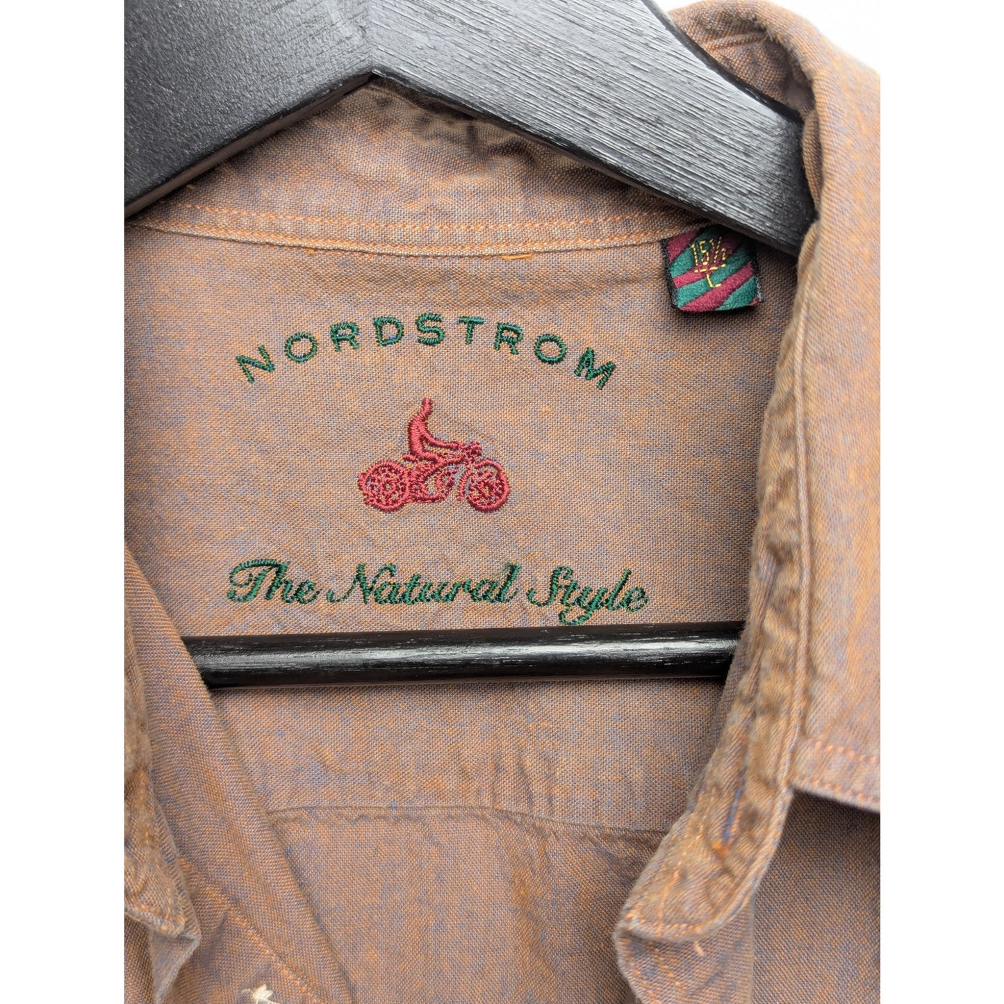 Nordstrom "The Natural Style" Two-Toned Shirt *Brown/Blue* Size 15½ L