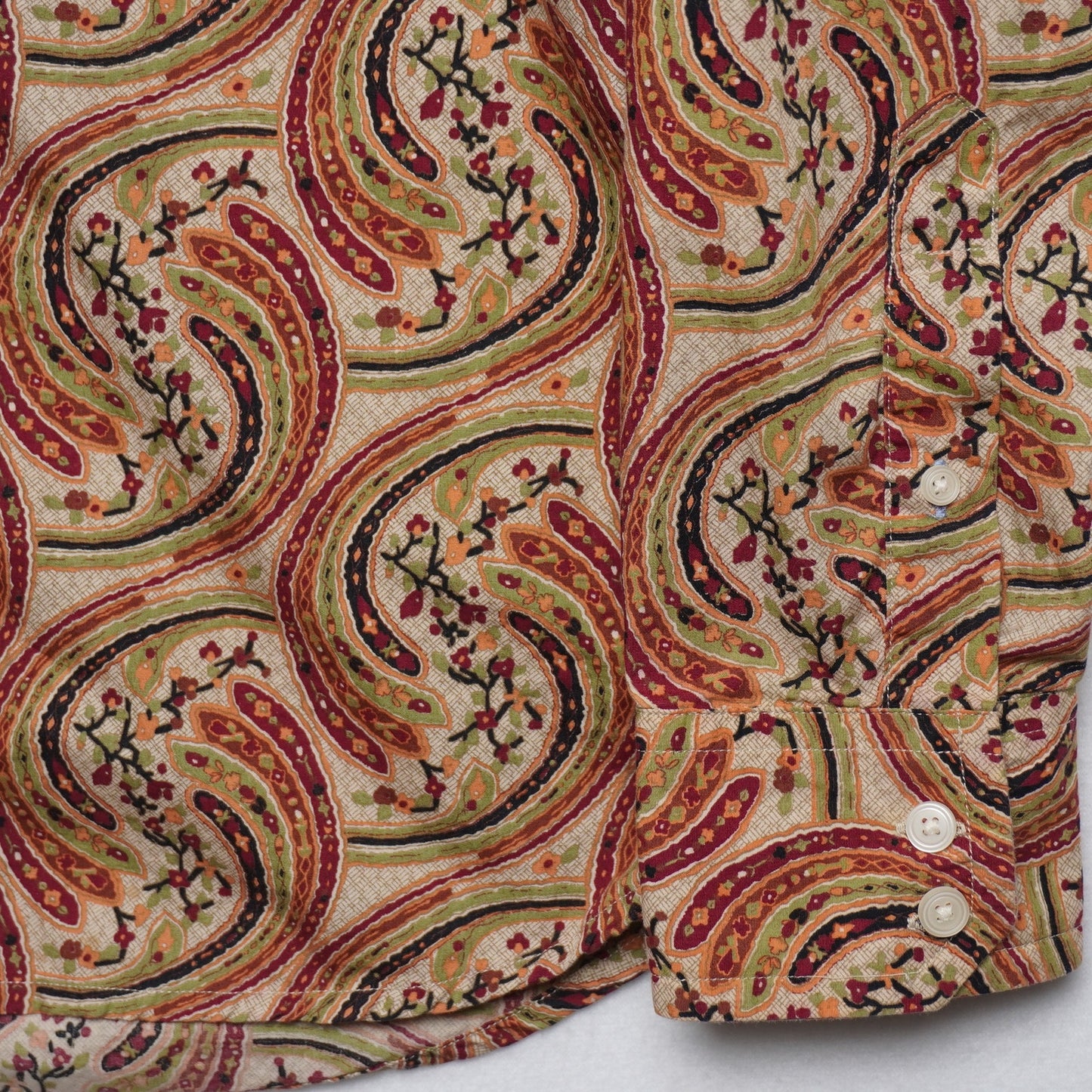 Vintage Structure Red Mediterranean Shirt w/ Madras Detail Size Med 100% Cotton