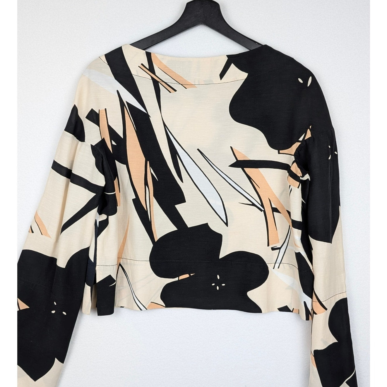 Marni 2pc Set Top & Skirt Beige Black Abstract Floral Print Made in Italy