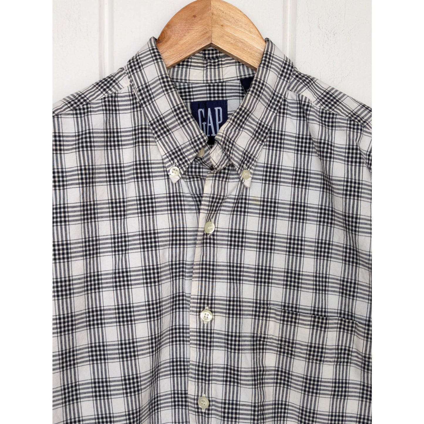 Gap Black and White Checked Shirt Size Medium 100% Cotton