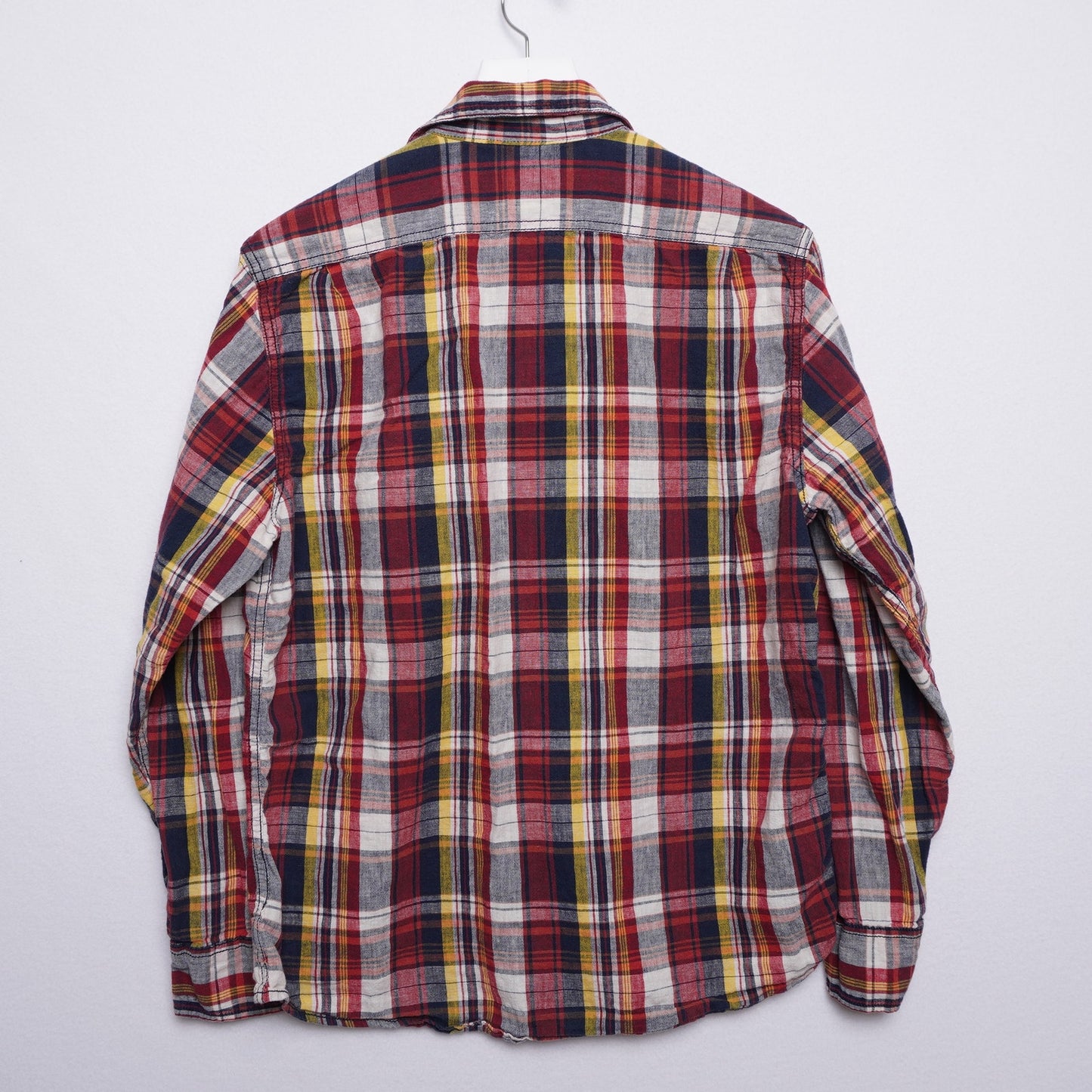 Gap Linen Blend Madras Plaid Shirt Size M