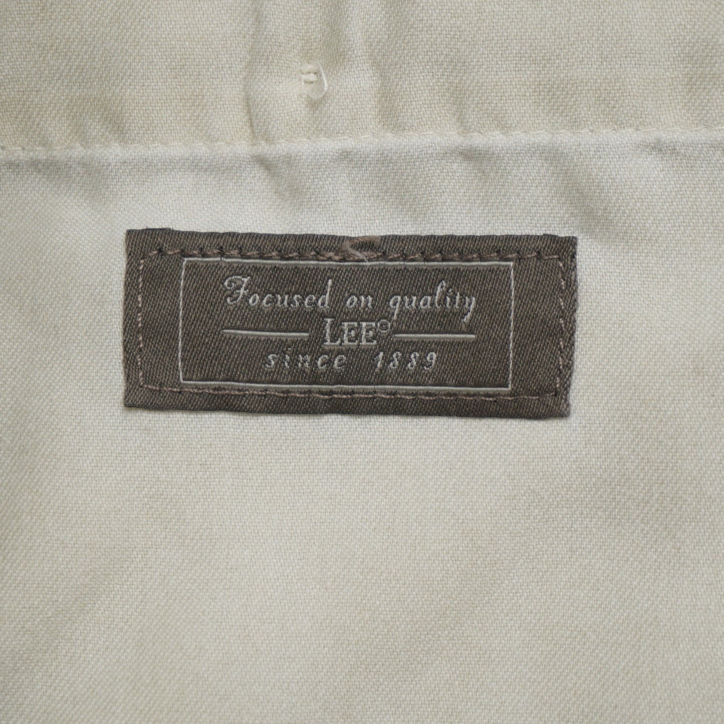 Lee Pleated and Cuffed Stone Color Khakis Size 34x32 100% Cotton