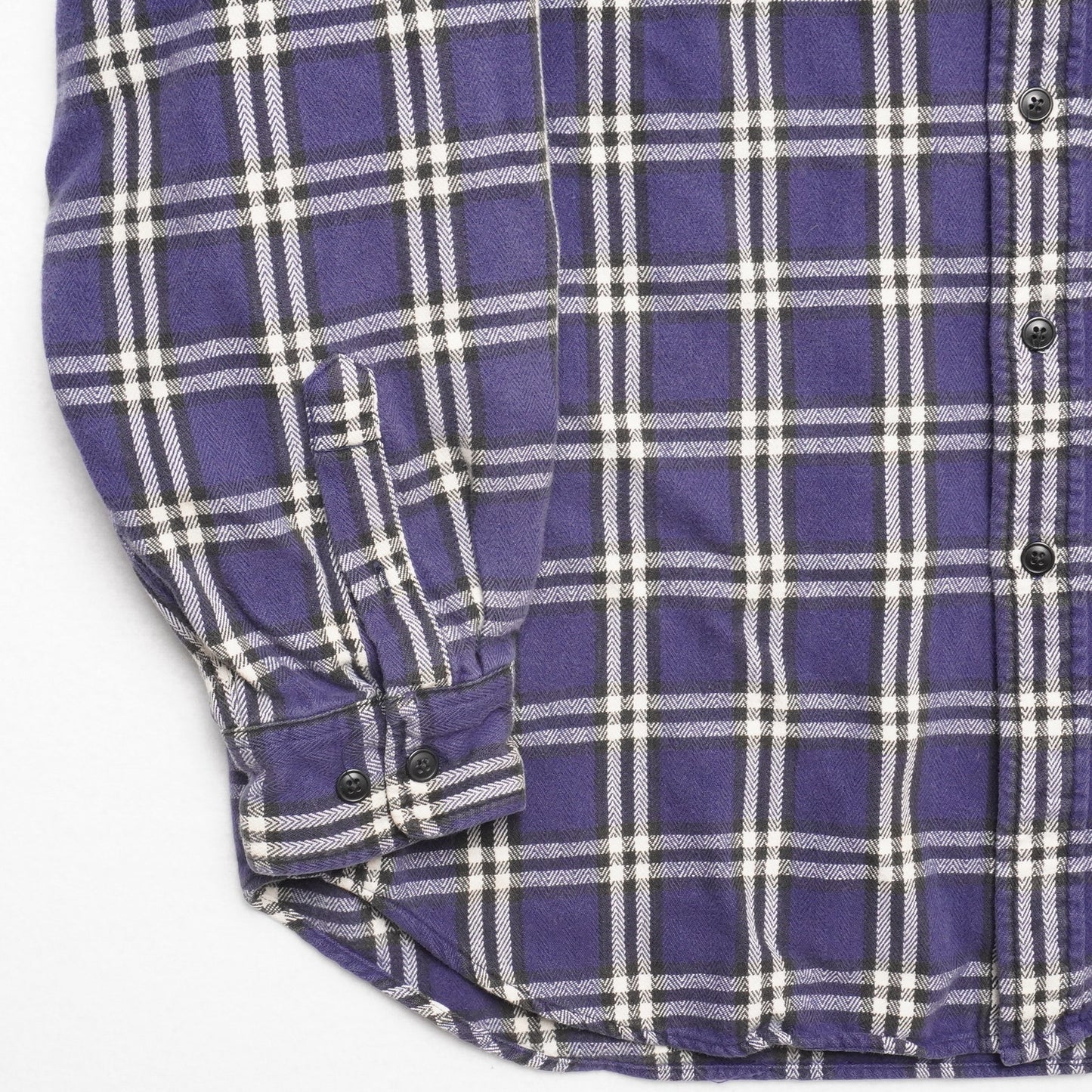 GAP Flannel Shirt Mens L Blue Cream Plaid Button Front Long Sleeve Cotton Casual