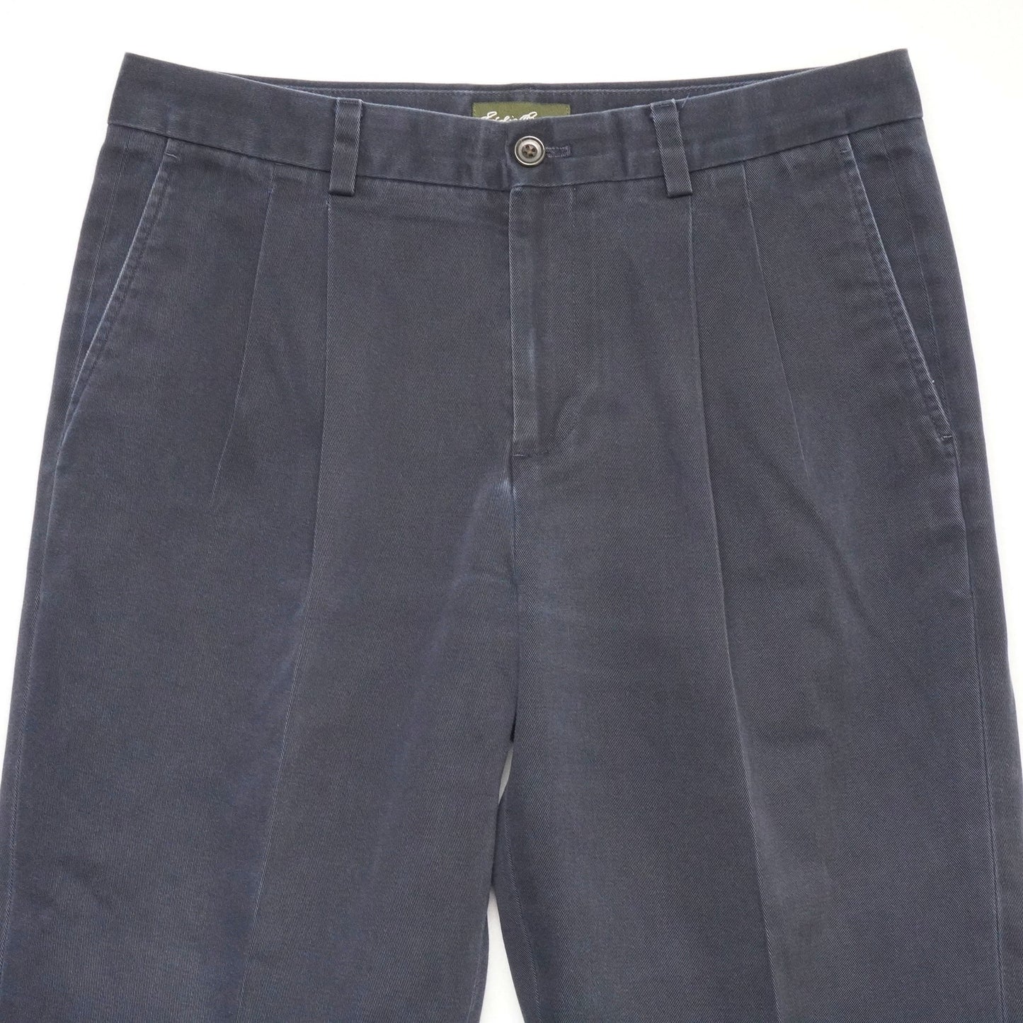 Eddie Bauer Wrinkle Resistant Classic Fit Navy Pleated Chino Pants Men's 32x30