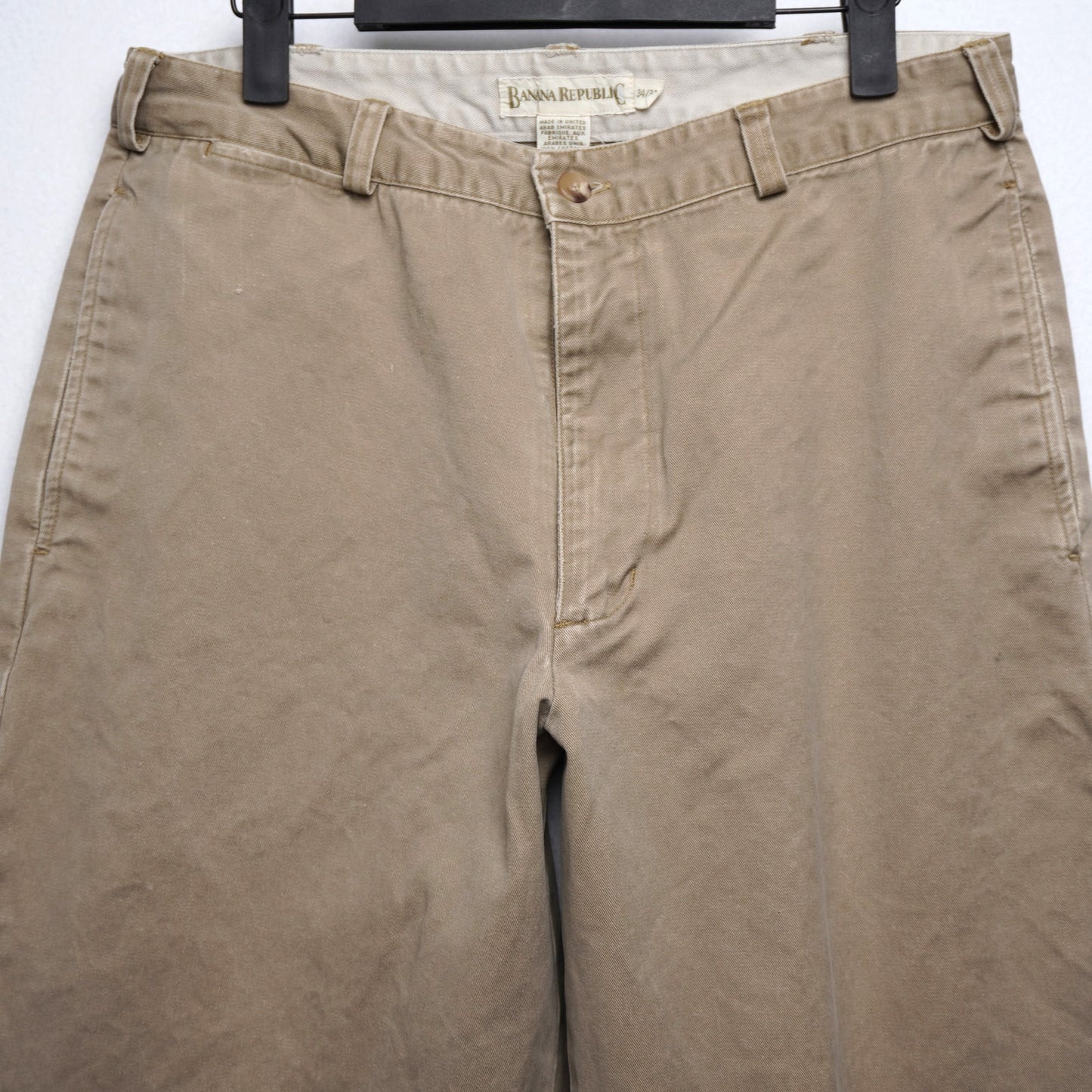 Vintage Banana Republic Khakis Flat Front Relaxed Fit Tapered Size 34