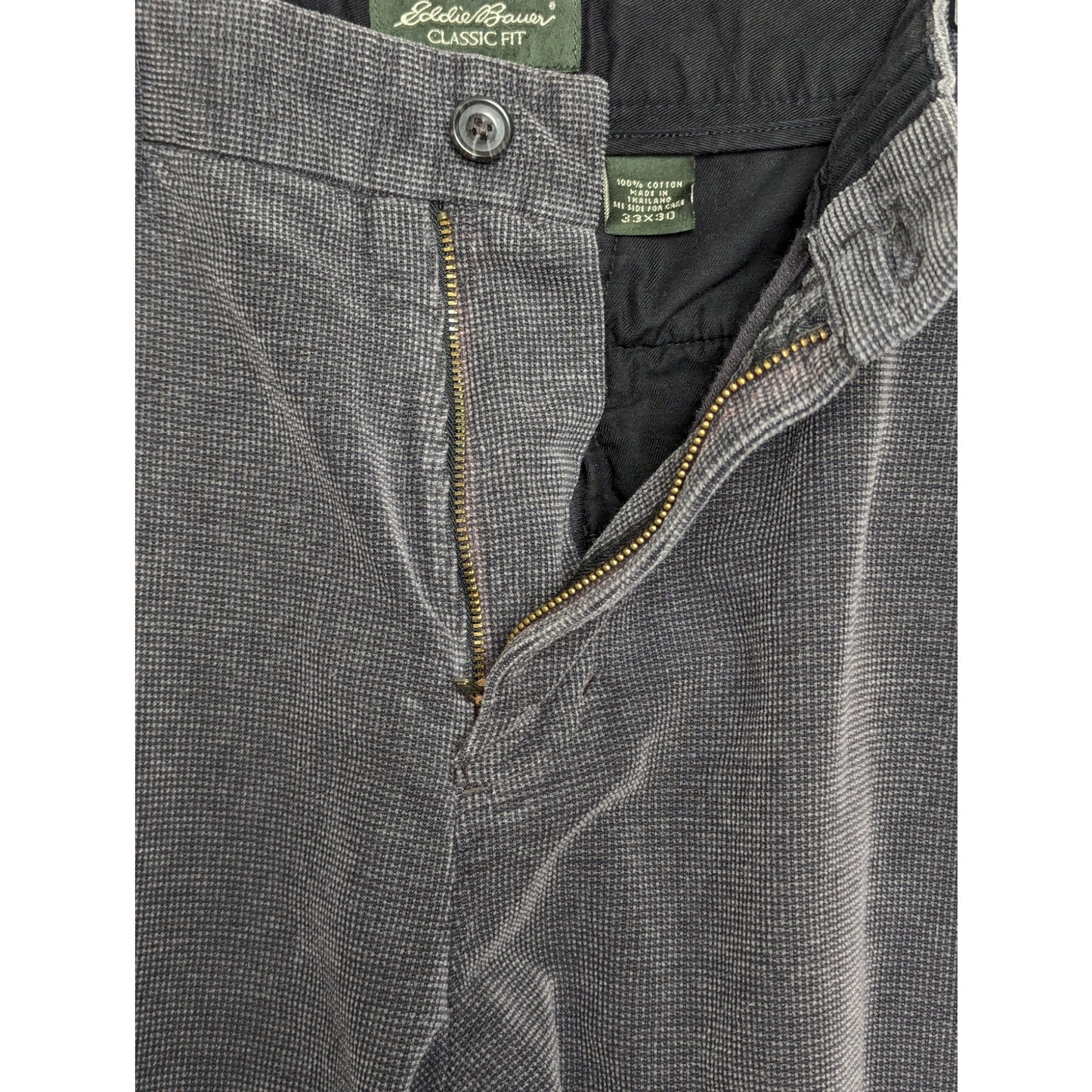 Vintage Eddie Bauer Gray Textured Classic Fit Pants Size 33