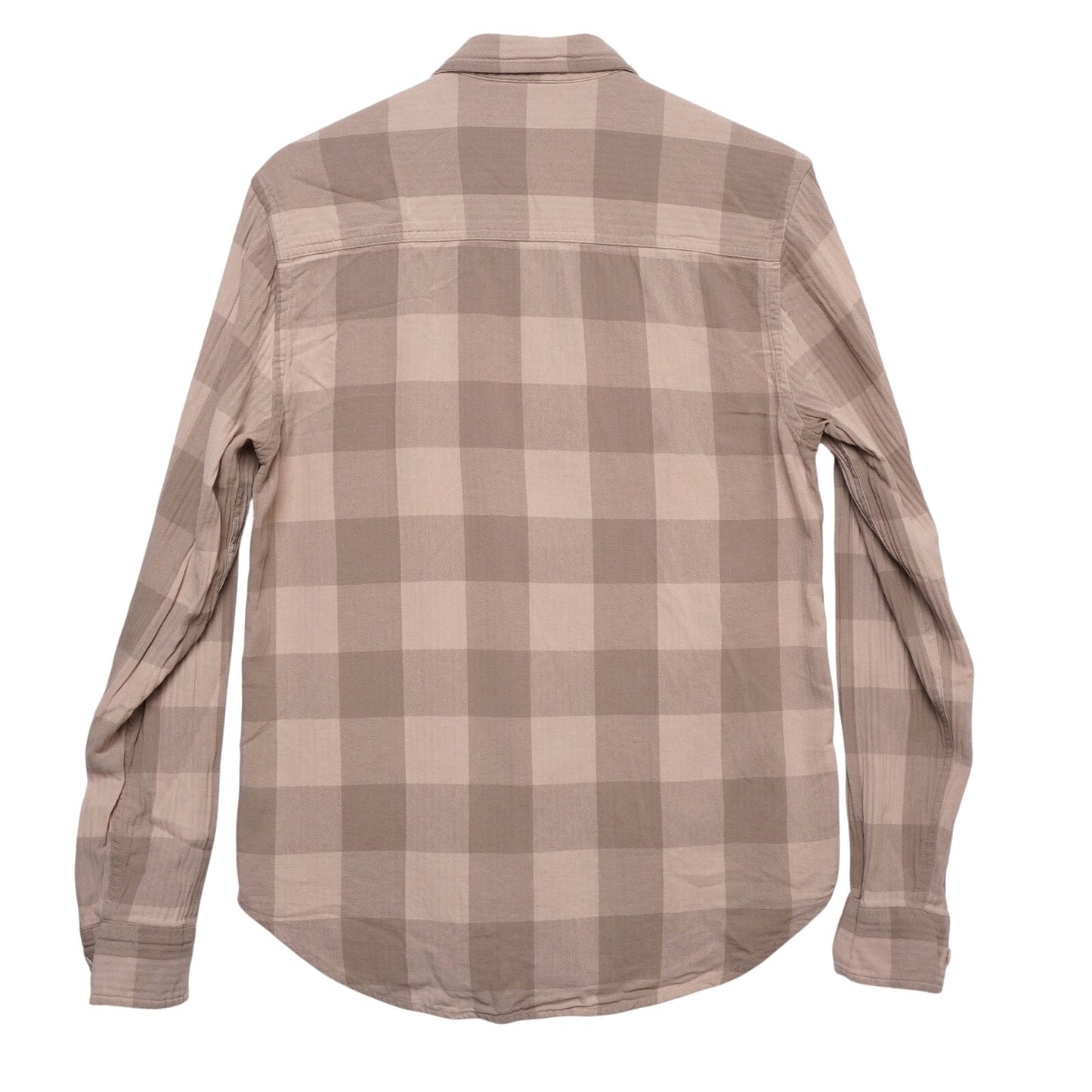 Stapleford Flannel Shirt Mens Small Beige Gray Plaid Long Sleeve Workwear Casual