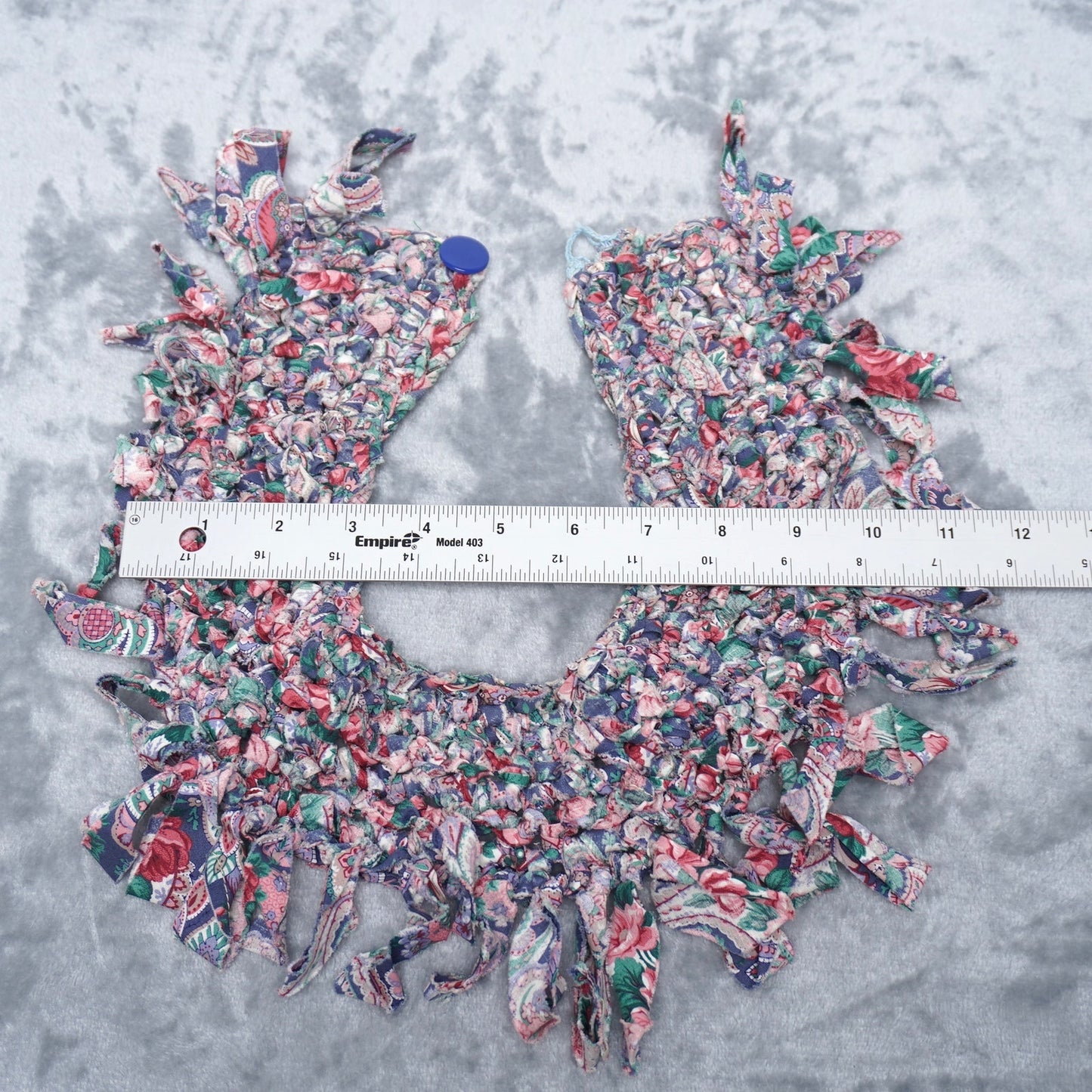 Vintage Handmade Fabric Fringe Collar Necklace – Boho Statement Piece