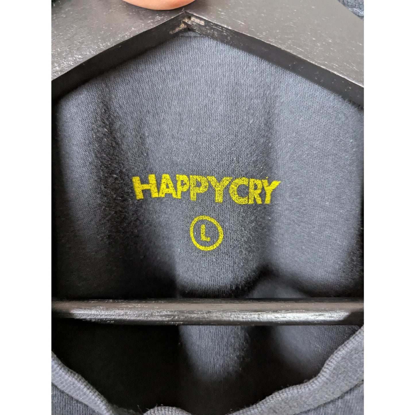 Happycry Smiley Face Made of Frownie Faces T-Shirt Black Size L