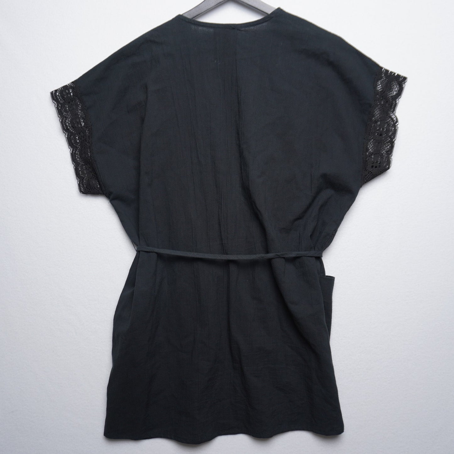 Vintage Dotti Kimono Style Black Robe Made in USA Small