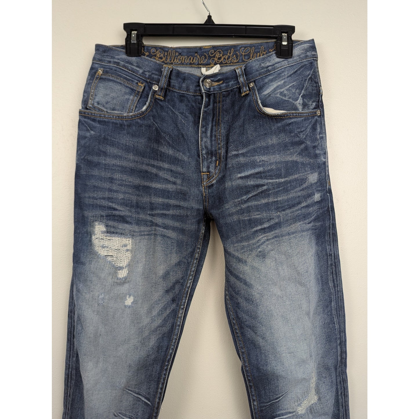 Billionaire Boys Club Straight Fit Blue Jeans 32x34 Distressed