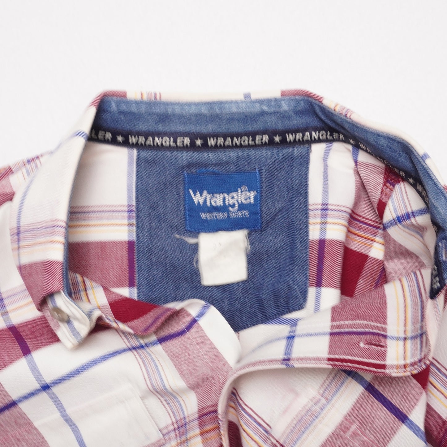 Vintage Wrangler Red and Blue Plaid Short Sleeve Western Shirt XL