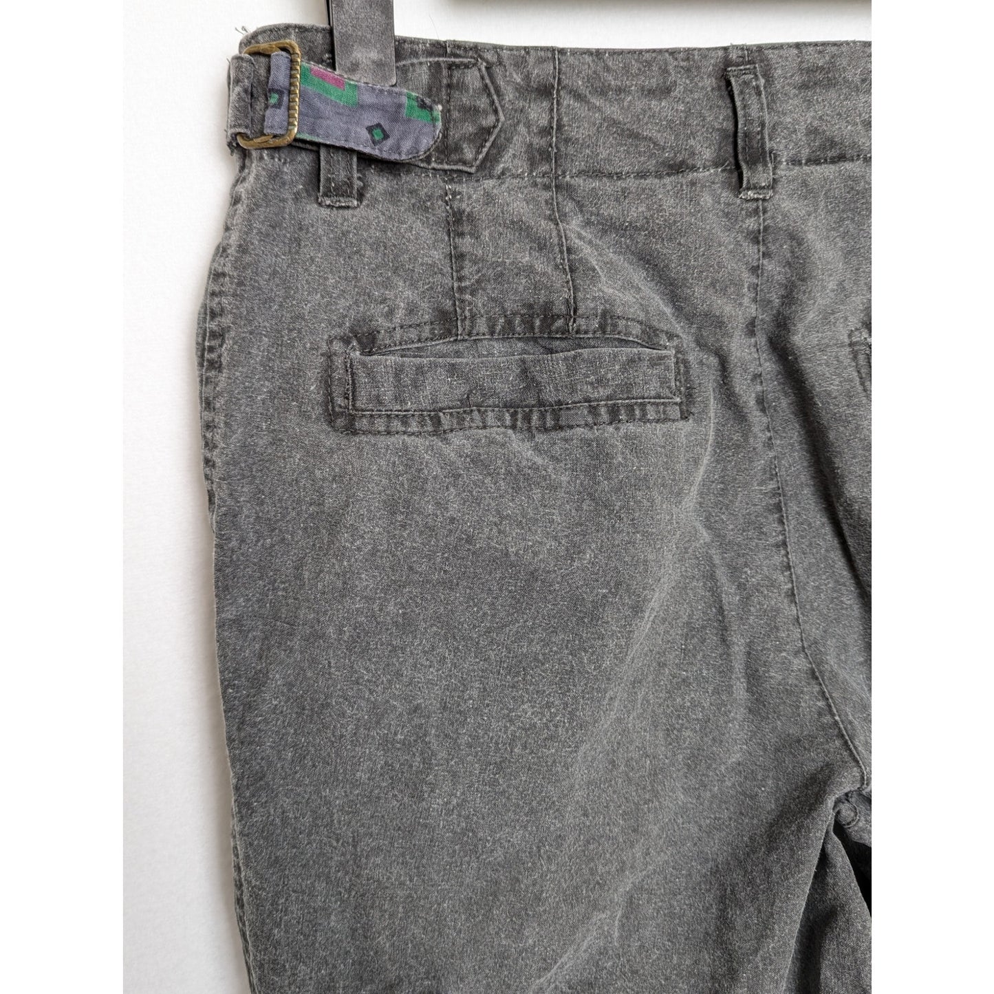 Vtg Gray High Waisted Adjustable Waist Light Cotton Cargo Pants Size 29