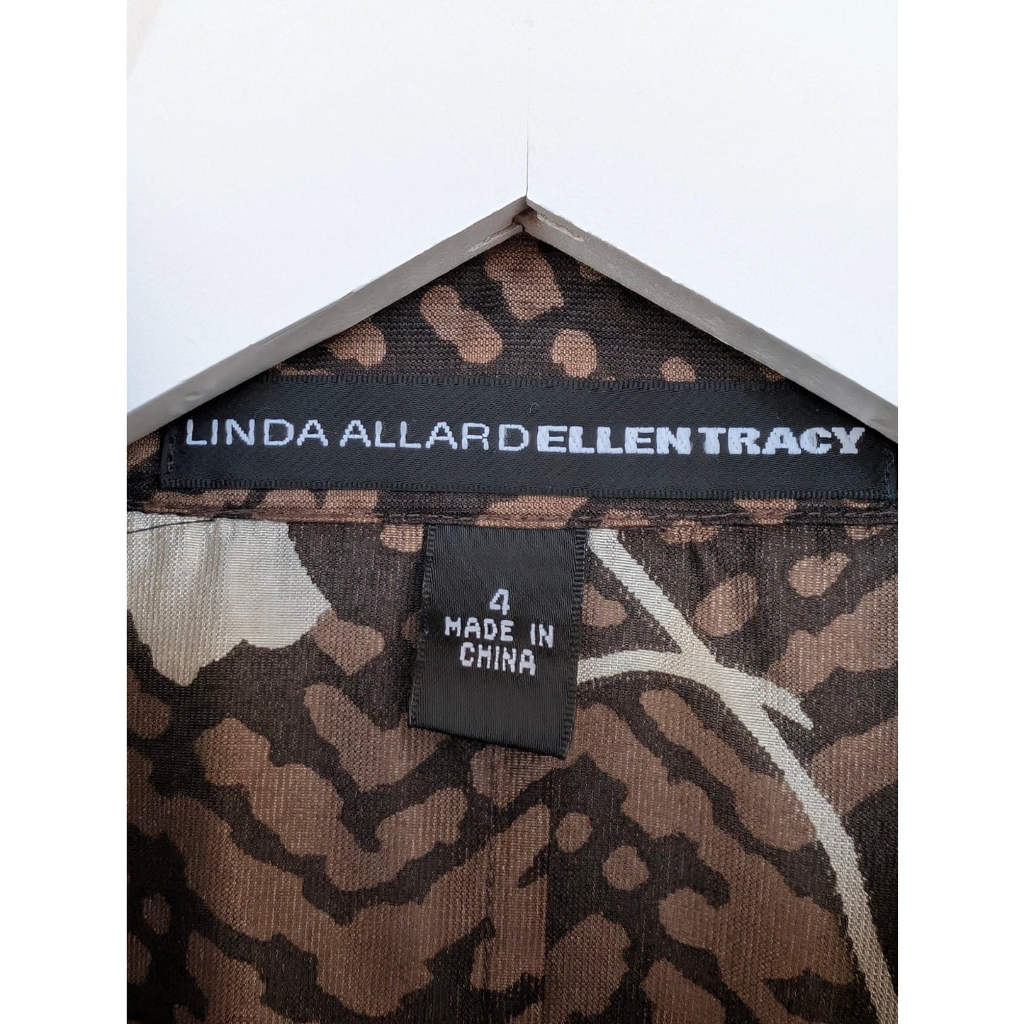 Vintage Linda Allard Ellen Tracy Silk Nylon Button Up - 4