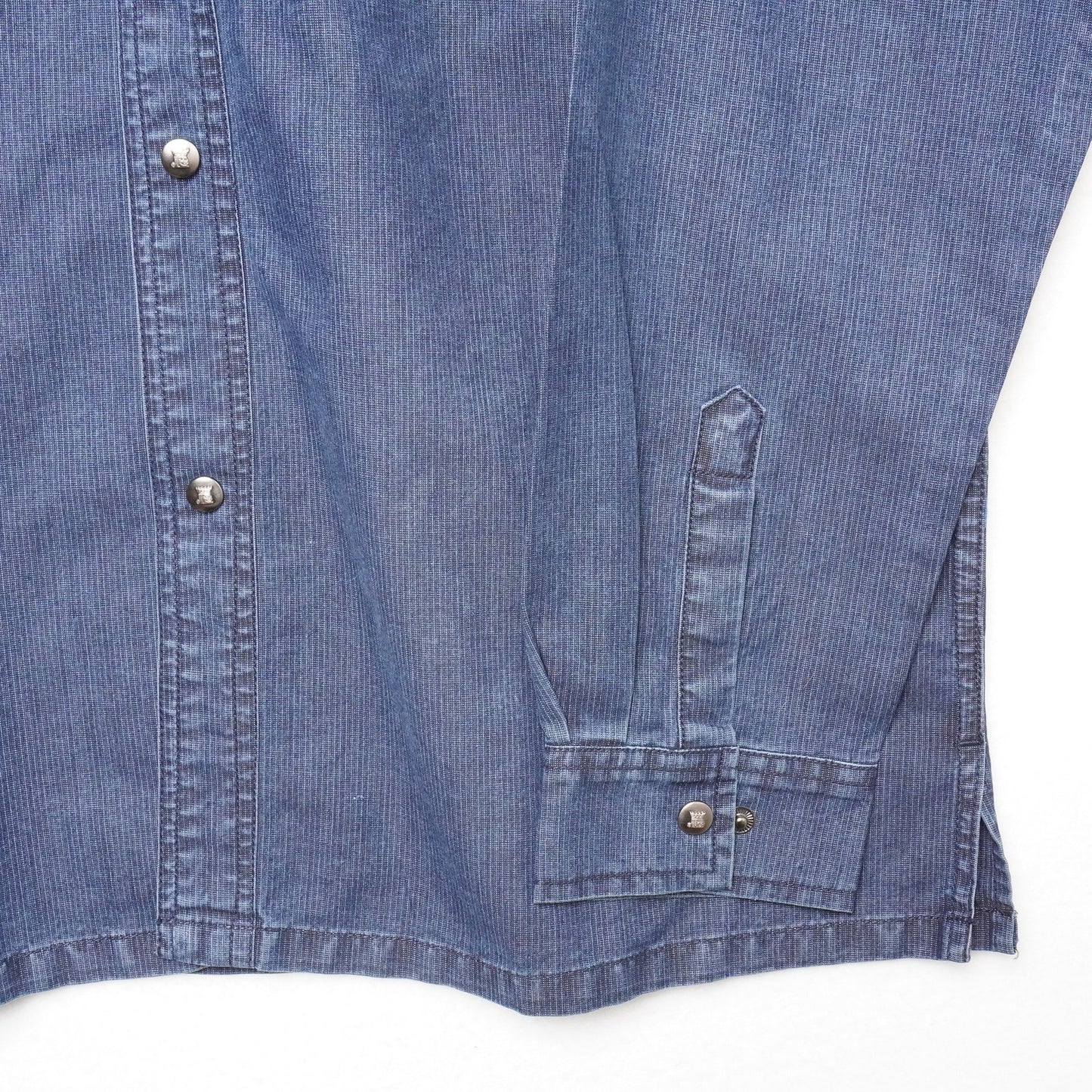 Grown General Denim Snap Button Western Shirt Men’s Large Workwear Cowboy Blue