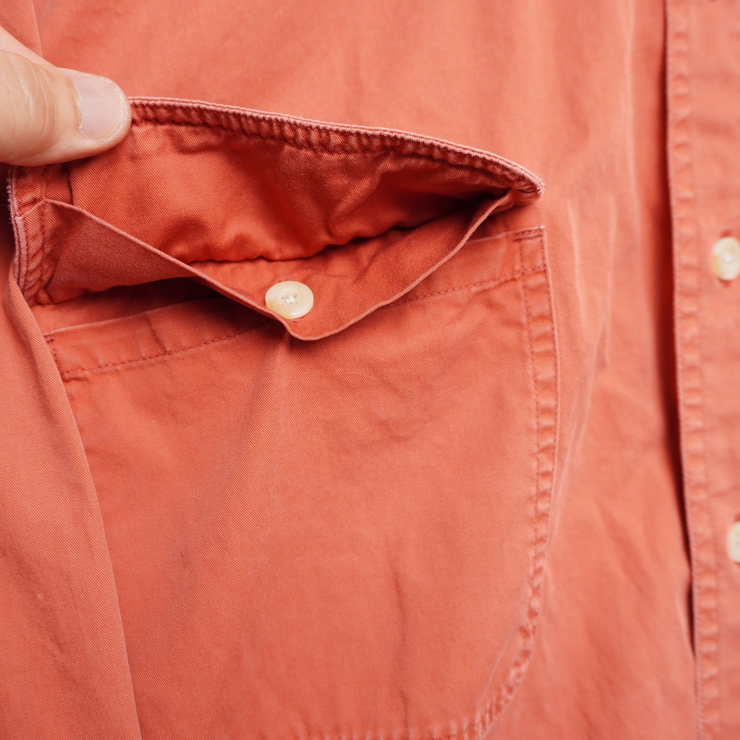 Eddie Bauer Rufton Twill Utility Shirt XL RedOrange Cotton Flap Pockets Workwear