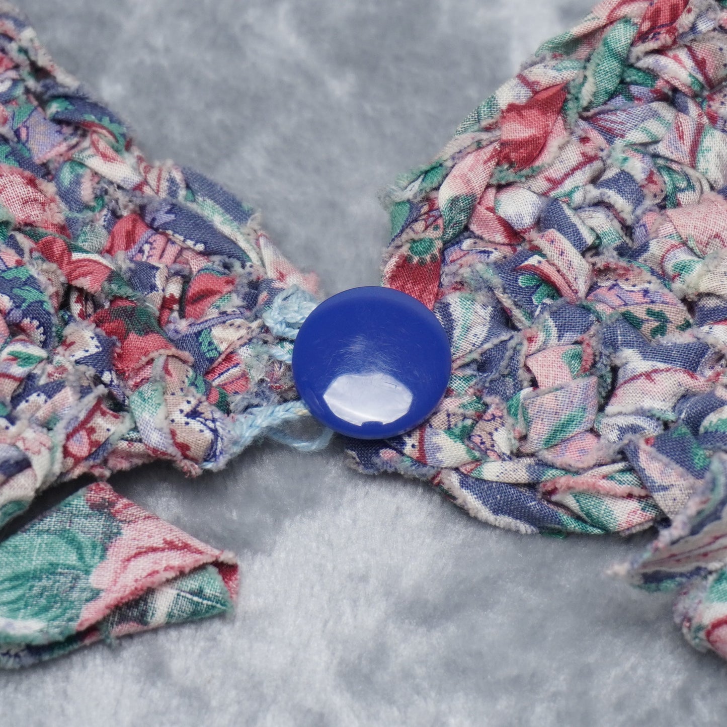 Vintage Handmade Fabric Fringe Collar Necklace – Boho Statement Piece