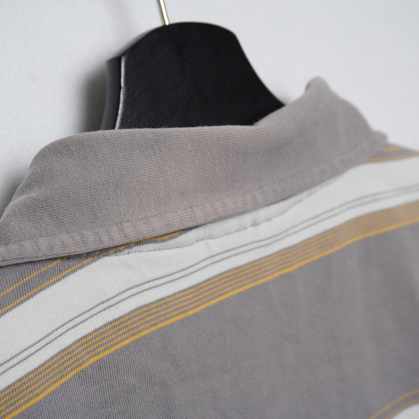 Transnine Striped Polo Gray and Yellow Y2K Blink 182 Skater Size L