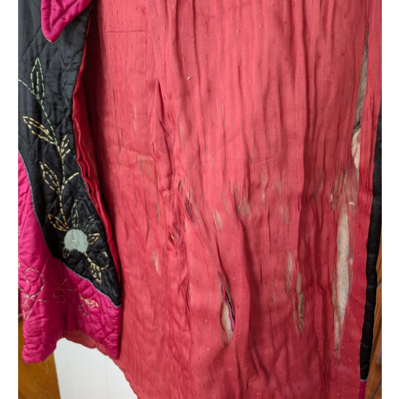 Vintage Kimono Style Quilted Robe As Is