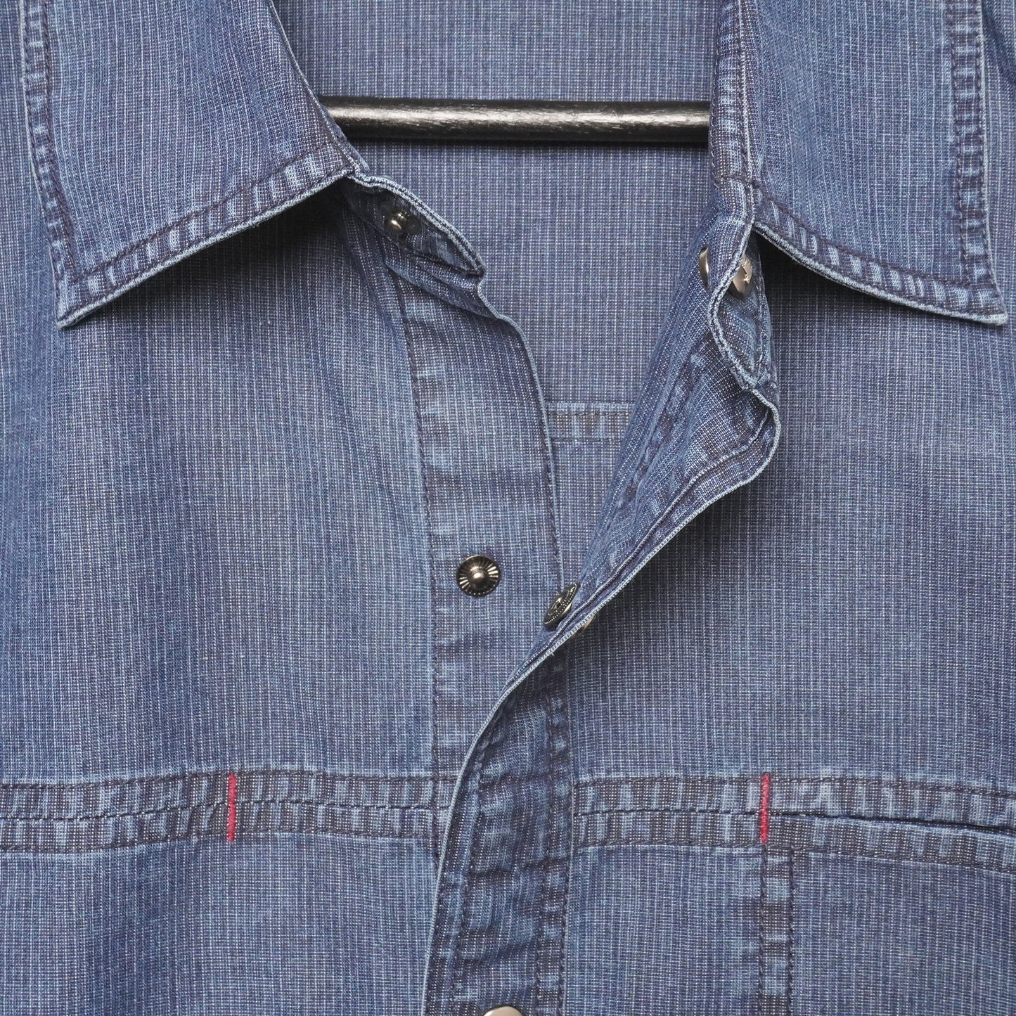 Grown General Denim Snap Button Western Shirt Men’s Large Workwear Cowboy Blue