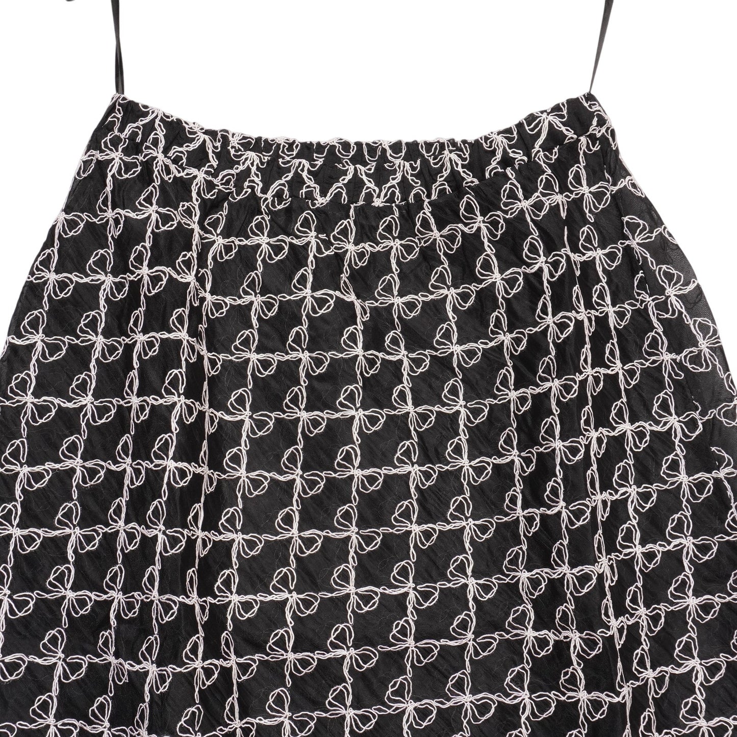 Lisa Says Gah Embroidered Floral Midi Skirt XL/2X Black Elastic Waist Indie