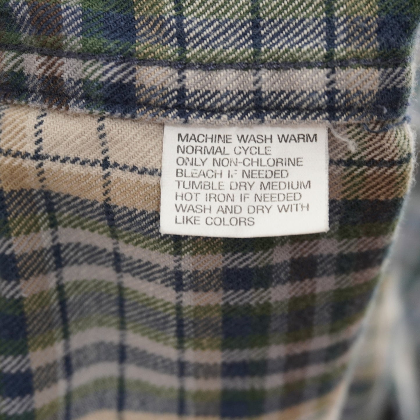 Vintage Dockers Green/Cream Flannel Shirt 100% Cotton Size L