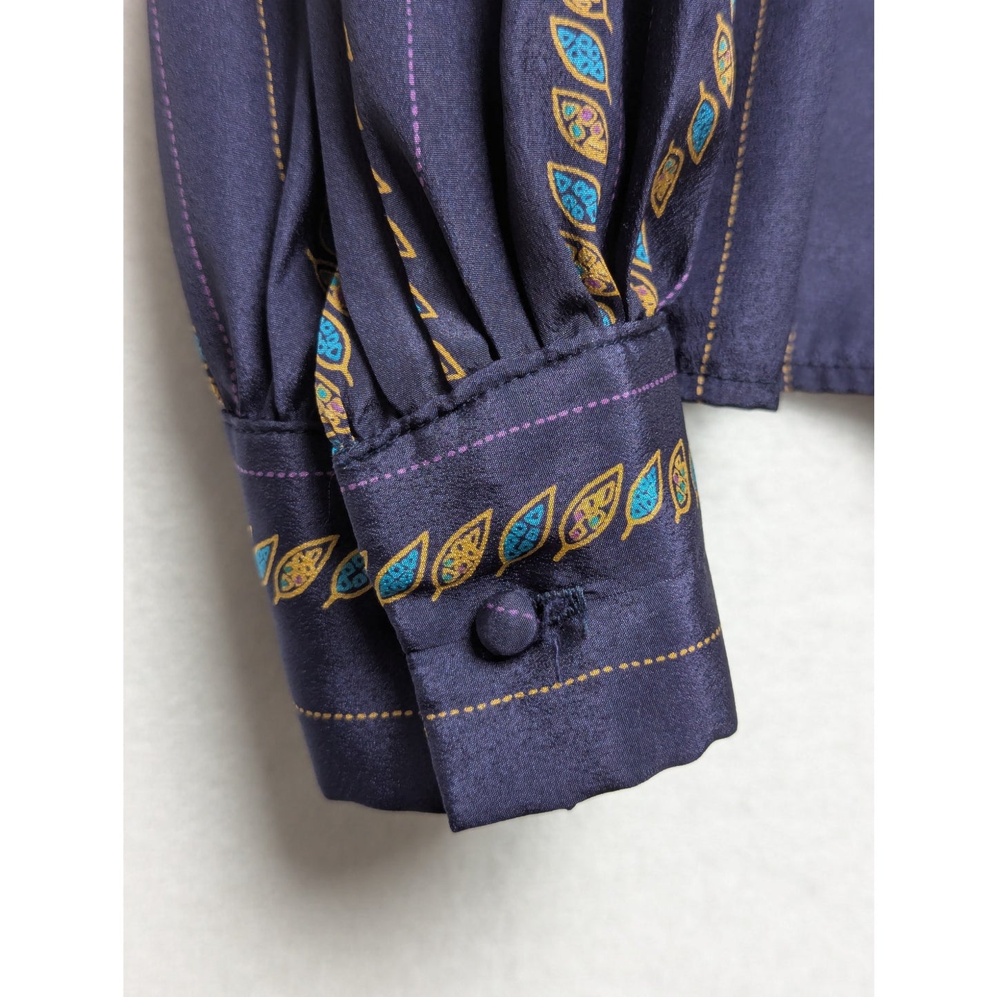 Alexandria VTG Purple Graphic Print Striped Blouse Size 8