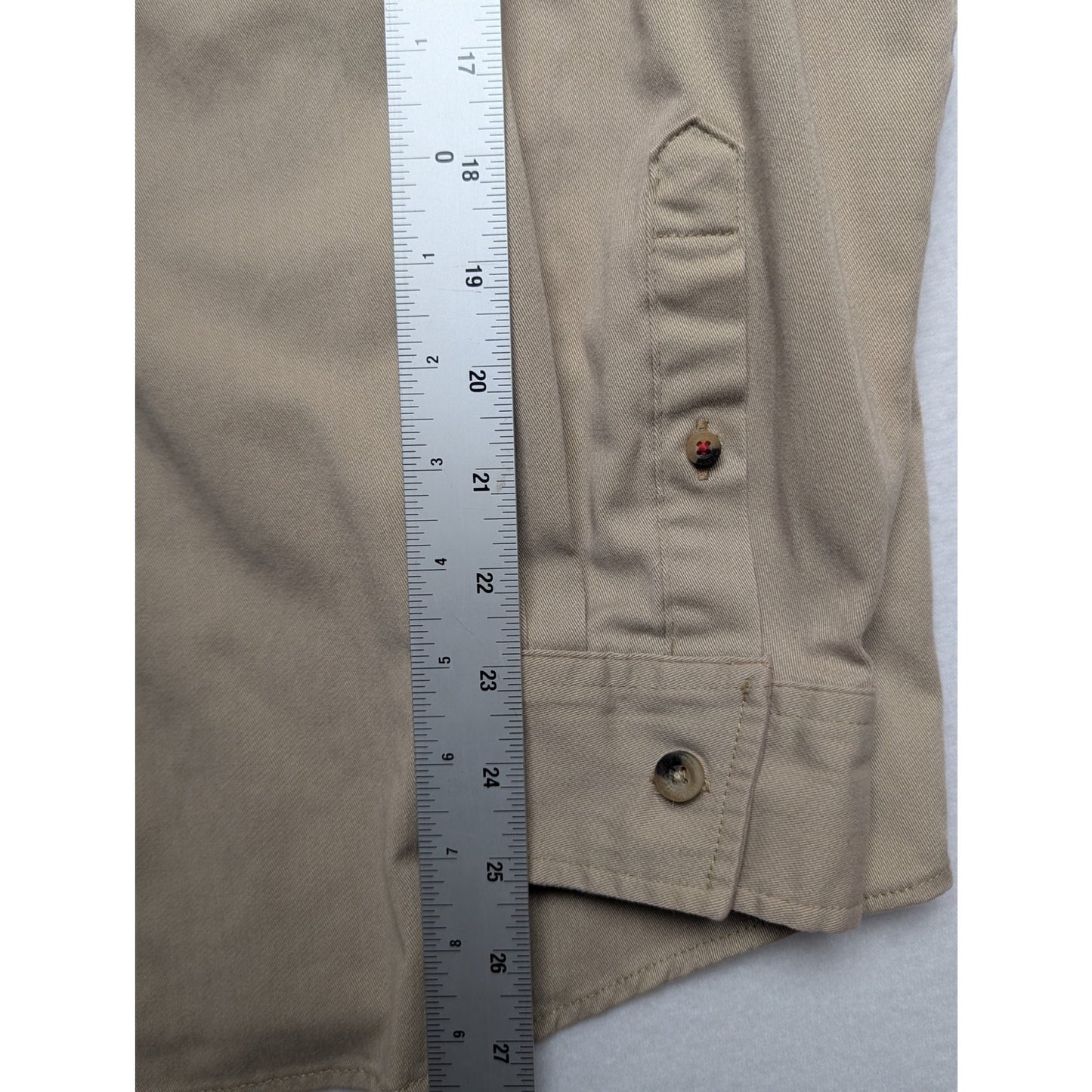Wrangler Work Shirt Khaki Color Men's Size Large
