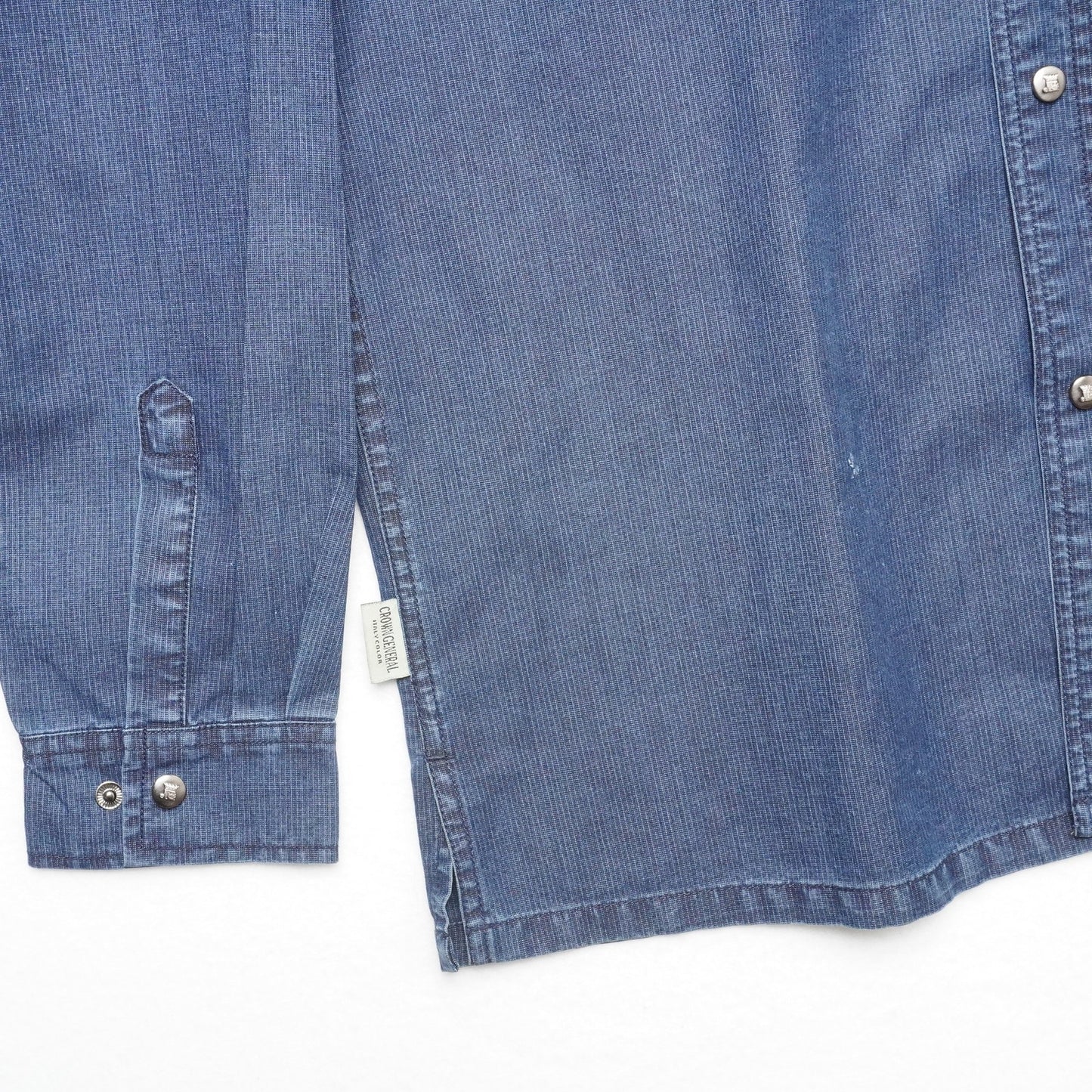 Grown General Denim Snap Button Western Shirt Men’s Large Workwear Cowboy Blue