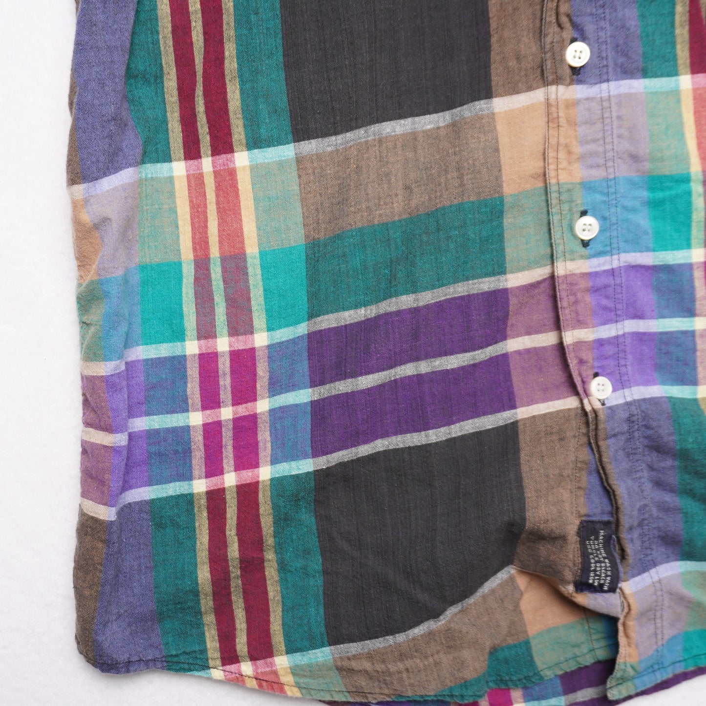 GANT Authentic Indian Madras Plaid Shirt Short Sleeve Button Down Men's Large