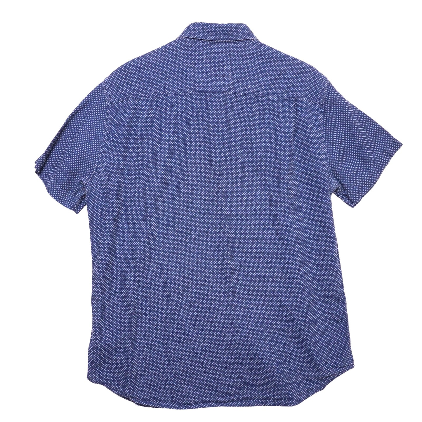 Rails Shirt Mens L Diamond Batik Short Sleeve Button Up Cotton Blue Marine