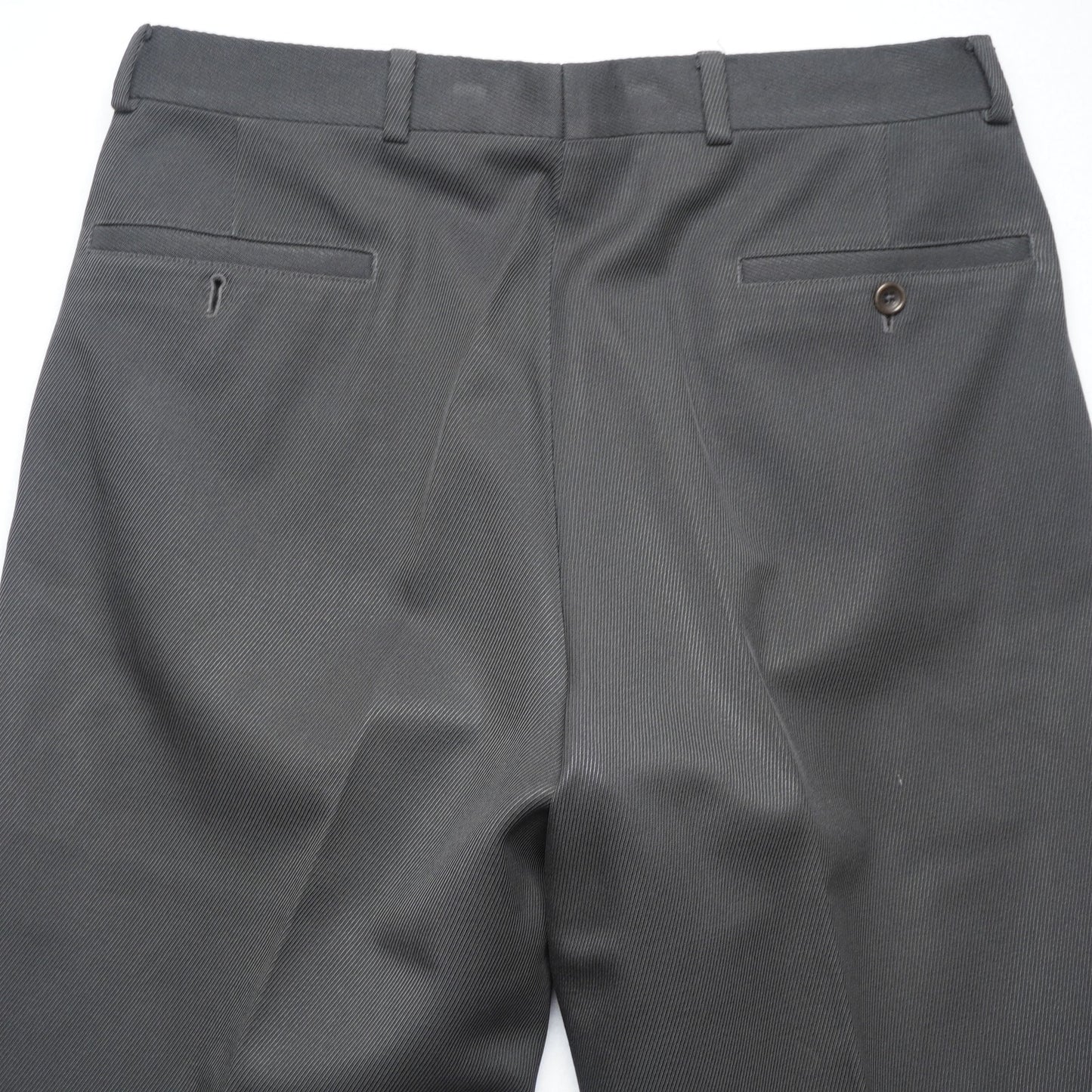 Armani Collezioni Dark Gray Wide Leg Wool Trousers