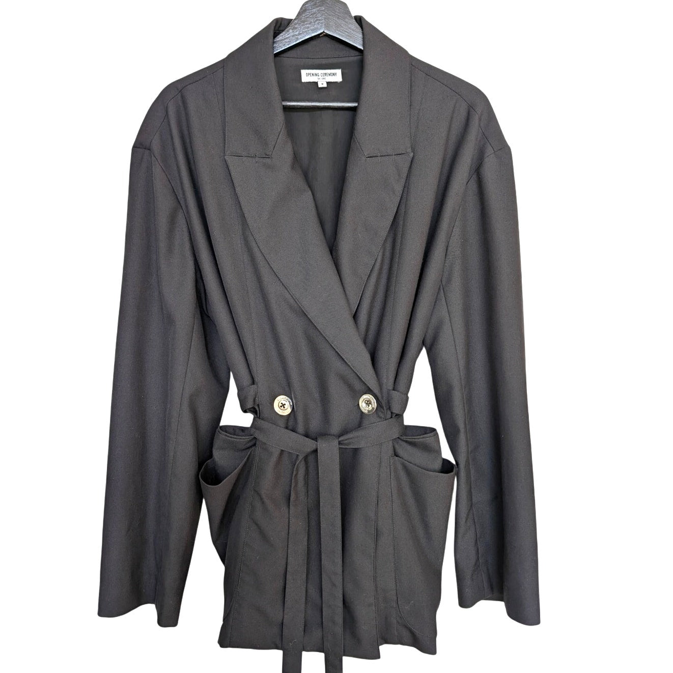 Opening Ceremony Oversized Black Blazer with Sash M
