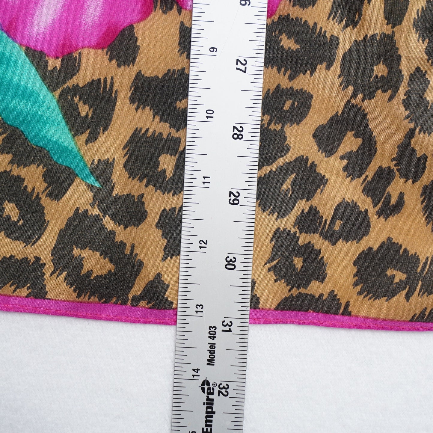 Vintage Oscar de la Renta Hibiscus and Animal Print Silk Scarf